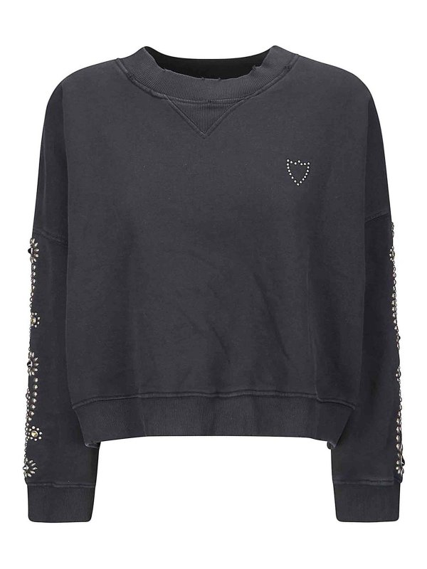 HTC: Strickpullover mit Rundhalsausschnitt - Rundhalspullover - Schwarz