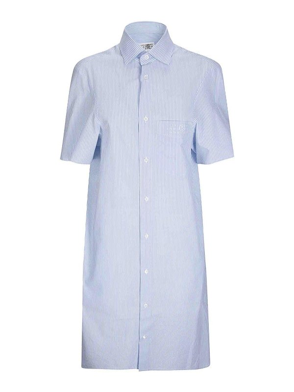 MM6 MAISON MARGIELA: ニーレングスドレス - 膝丈ドレス - ブルー
