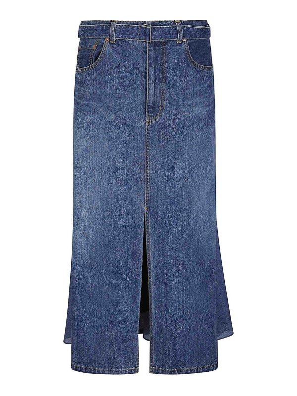 Sacai: Knielange und Midi Röcke - Midirock - Blau