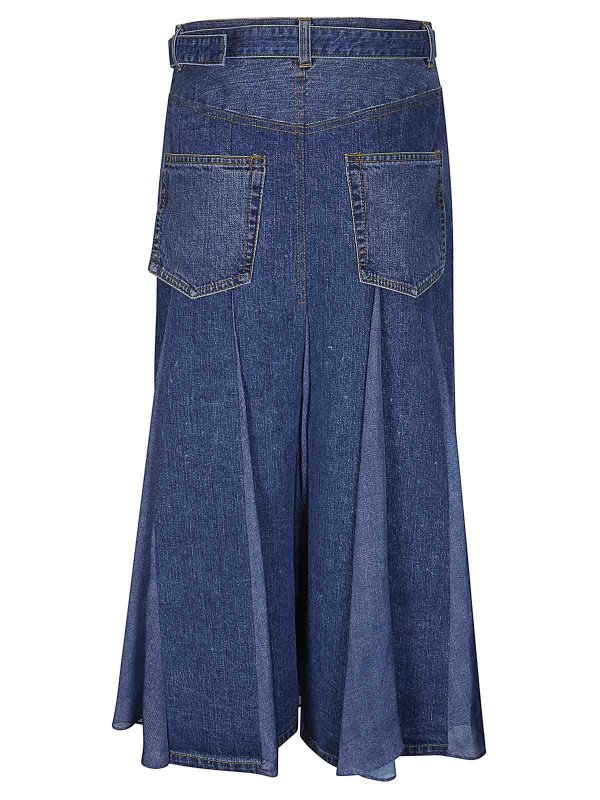 The Best Shops Sacai: Knielange und Midi Röcke - Midirock - Blau