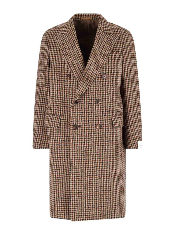 CARUSO: knee length coats - Double-breasted wool coat