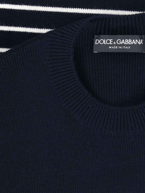 The Best Shops DOLCE & GABBANA: Strickpullover mit Rundhalsausschnitt - Rundhalspullover - Blau