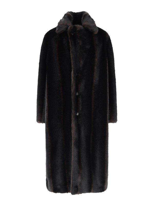 MM6 MAISON MARGIELA: 毛皮＆シアリングコート - 毛皮/ムートンコート - ブラウン