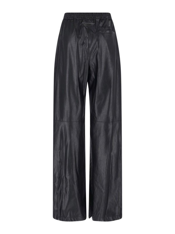 The Best Shops MM6 MAISON MARGIELA: レザートラウザー - レザーパンツ - 黒