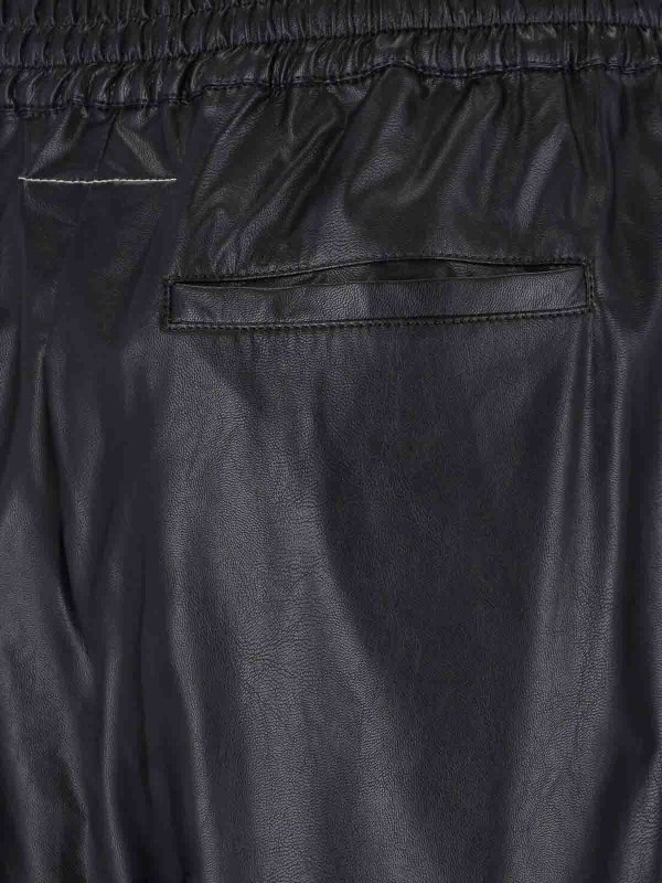 レザーパンツ - 黒 shop online: MM6 MAISON MARGIELA