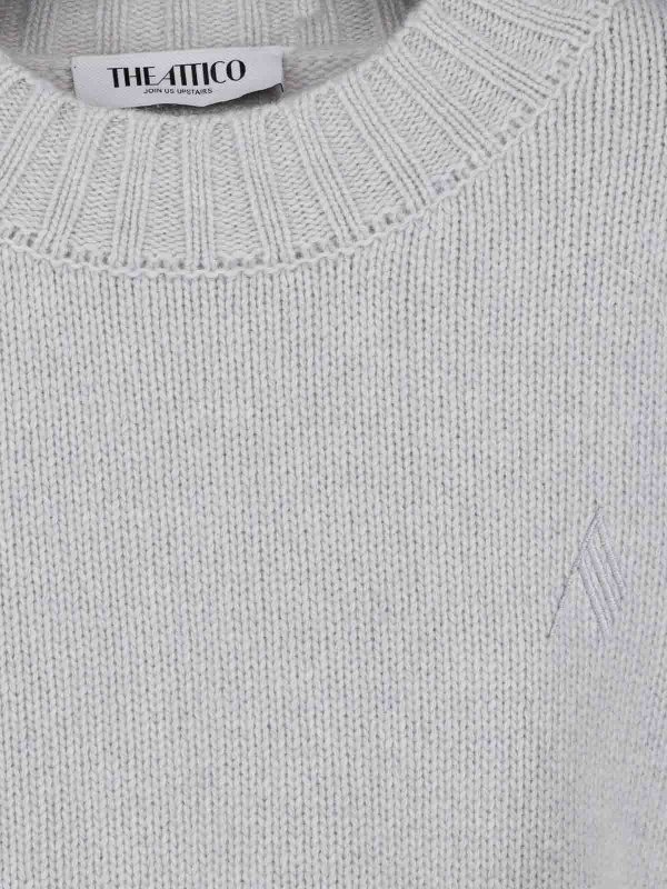 The Best Shops The Attico: Strickpullover mit Rundhalsausschnitt - Rundhalspullover - Grau