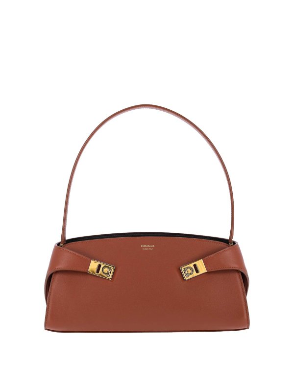SALVATORE FERRAGAMO: ショルダーバッグ - ショルダーバッグ - ブラウン