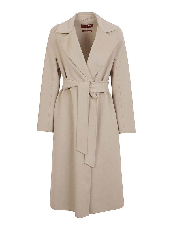 Max Mara: Knielange Mäntel - Knielanger Mantel - Hellbeige