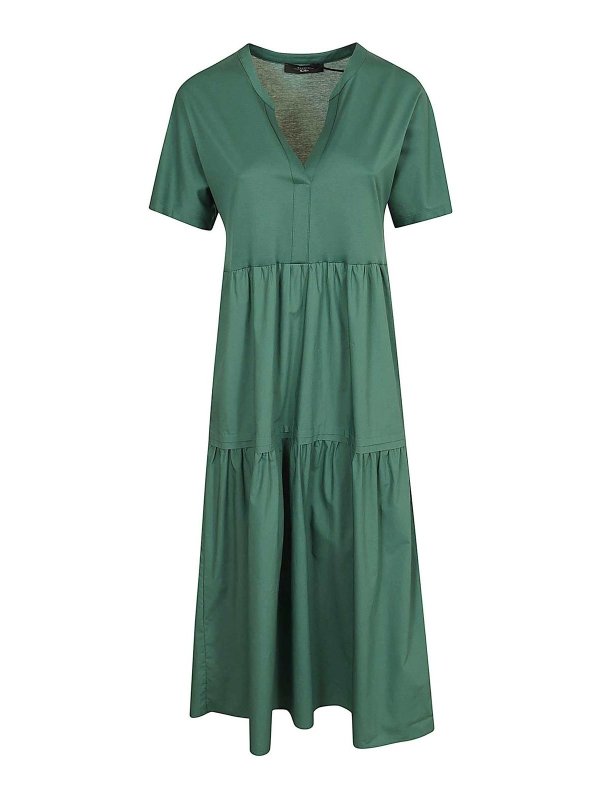 WEEKEND MAX MARA: ニーレングスドレス - 膝丈ドレス - 緑