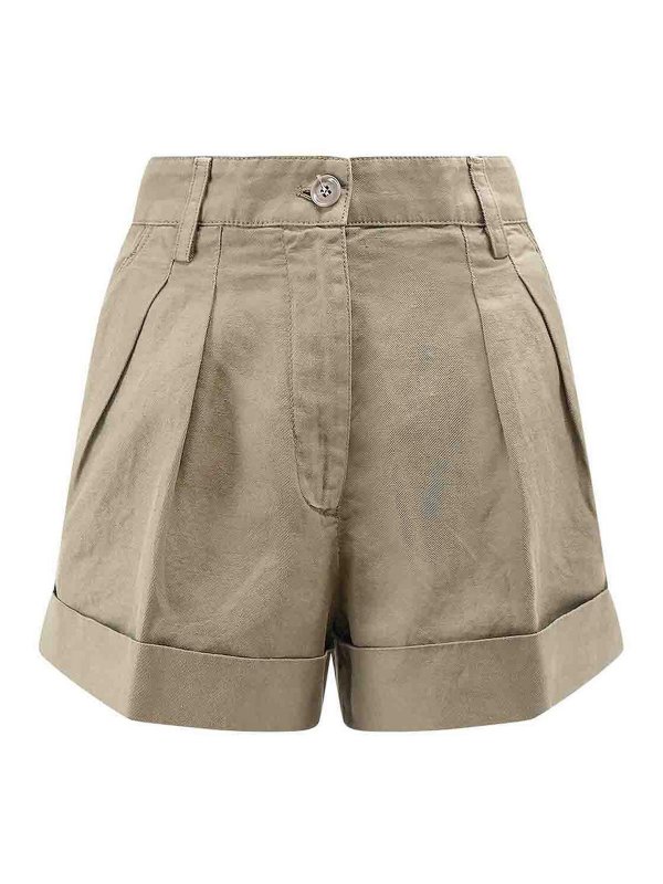 ASPESI: pantaloni shorts - Shorts in cotone e lino