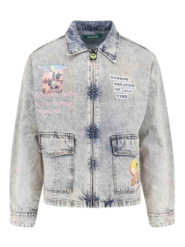 BARROW: blazers - Denim jacket with front print