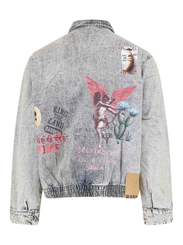 BARROW: blazers online - Denim jacket with front print