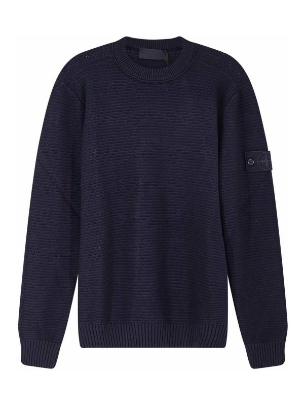 STONE ISLAND: クルーネック - クルーネック - ダークブルー