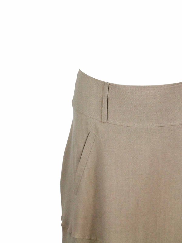 膝丈/ミディスカート - ベージュ shop online: ANTONELLI FIRENZE