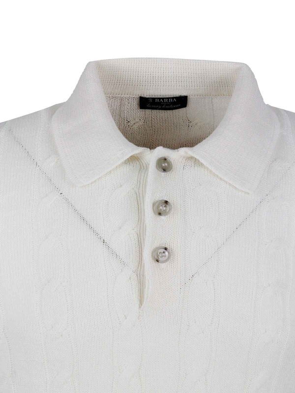 クルーネック - 白 shop online: BARBA NAPOLI