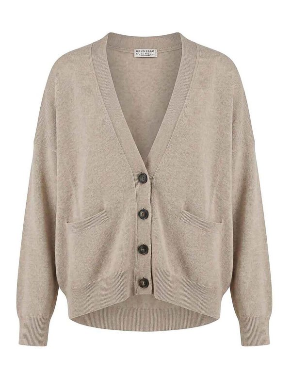BRUNELLO CUCINELLI: カーディガン - カーディガン - ベージュ