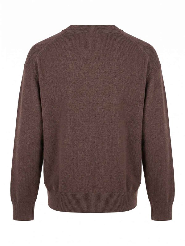 BRUNELLO CUCINELLI: クルーネック online - クルーネック - ダークブラウン