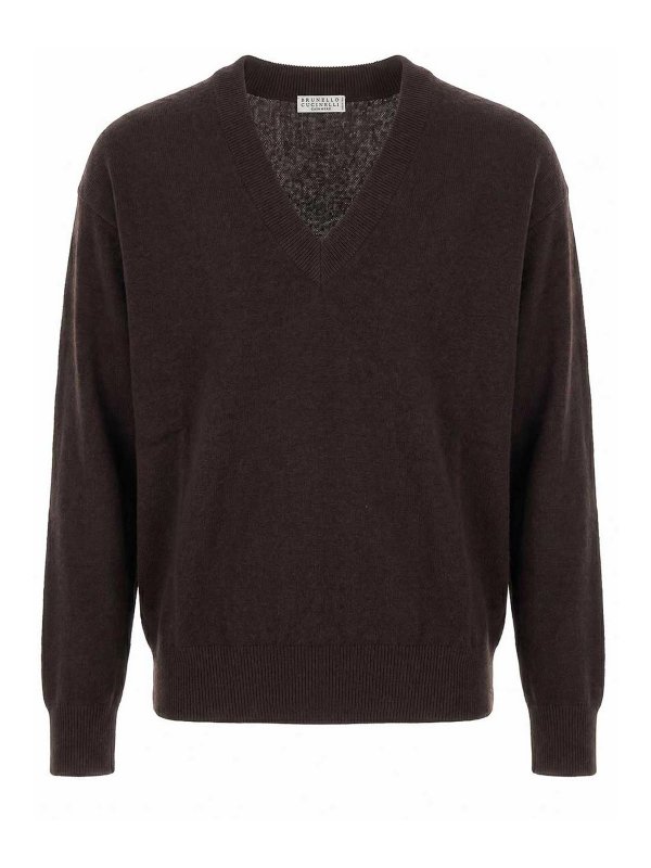 BRUNELLO CUCINELLI: Pull col rond - Pull Col Rond - Marron