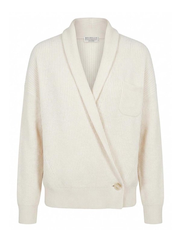 BRUNELLO CUCINELLI: カーディガン - カーディガン - 白
