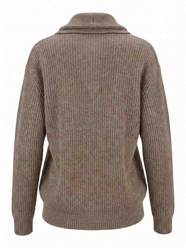 BRUNELLO CUCINELLI: クルーネック online - クルーネック - ブラウン