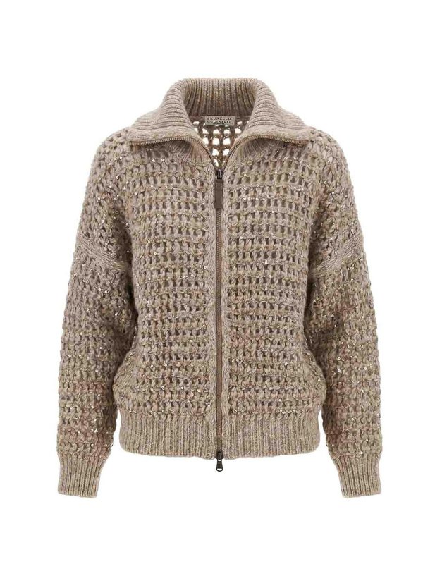 BRUNELLO CUCINELLI: カーディガン - カーディガン - ベージュ