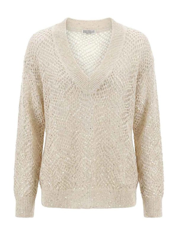 BRUNELLO CUCINELLI: クルーネック - クルーネック - 白
