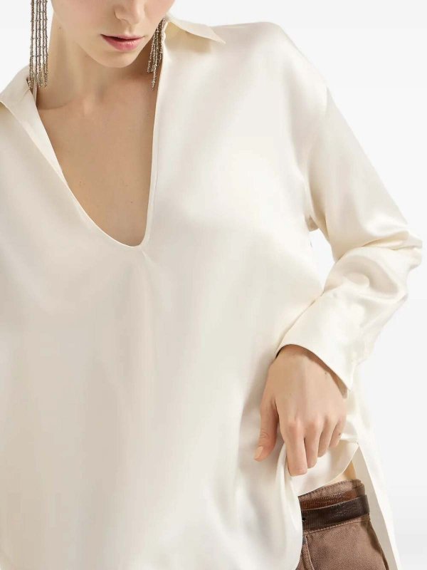 Blouse - Blanc shop online: BRUNELLO CUCINELLI