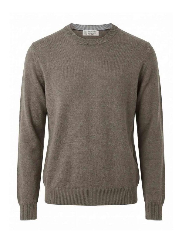 BRUNELLO CUCINELLI: クルーネック - クルーネック - ダークグリーン