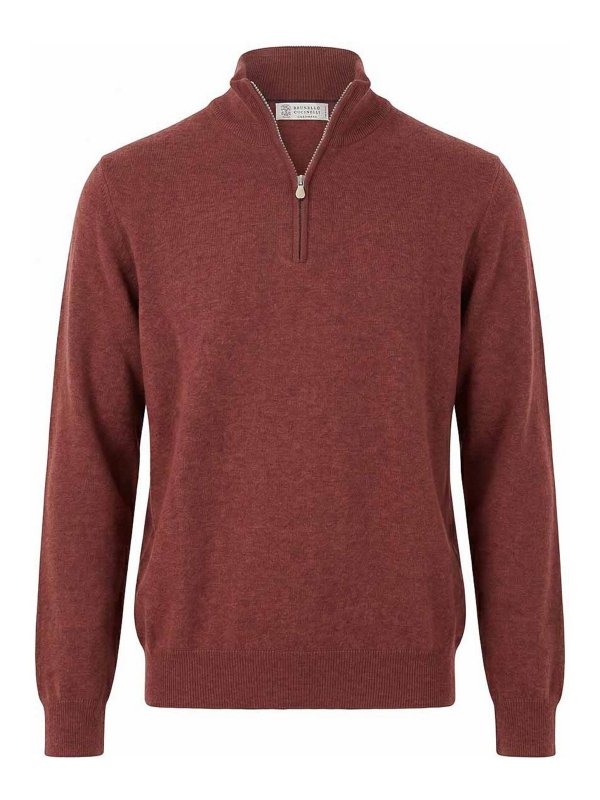 BRUNELLO CUCINELLI: Strickpullover mit Rundhalsausschnitt - Rundhalspullover - Grau