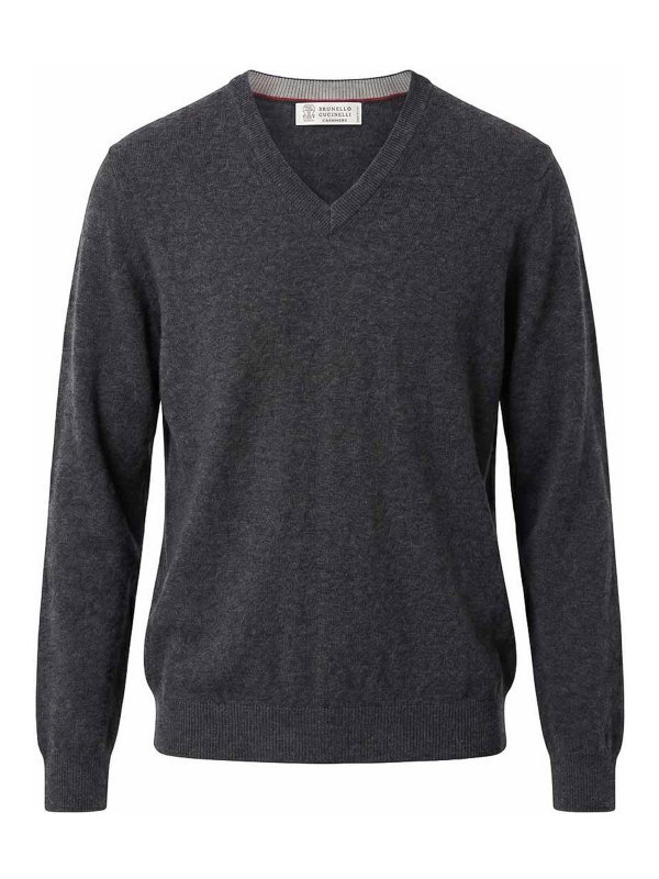 BRUNELLO CUCINELLI: Strickpullover mit Rundhalsausschnitt - Rundhalspullover - Schwarz