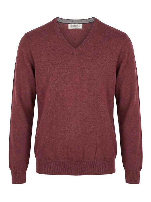 BRUNELLO CUCINELLI: Strickpullover mit Rundhalsausschnitt - Rundhalspullover - Grau