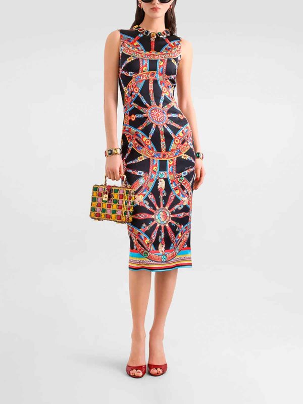 The Best Shops DOLCE & GABBANA: Knielange Kleider - Knielanges Kleid - Schwarz