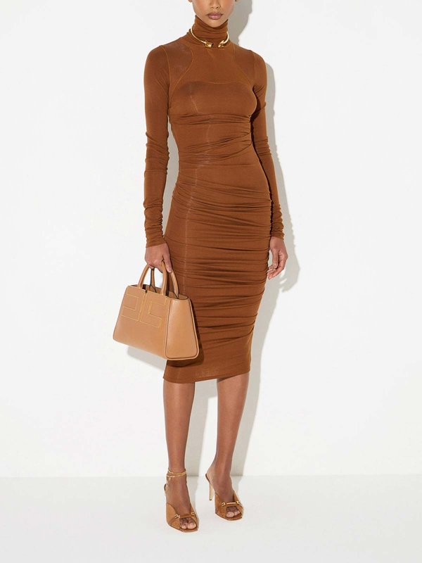 The Best Shops ELISABETTA FRANCHI: ニーレングスドレス - 膝丈ドレス - ブラウン