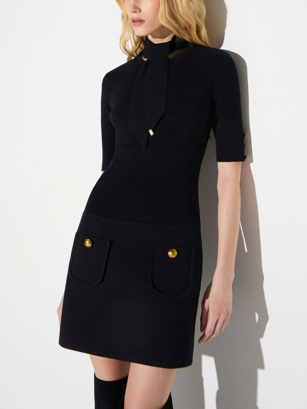 The Best Shops ELISABETTA FRANCHI: ニーレングスドレス - 膝丈ドレス - 黒