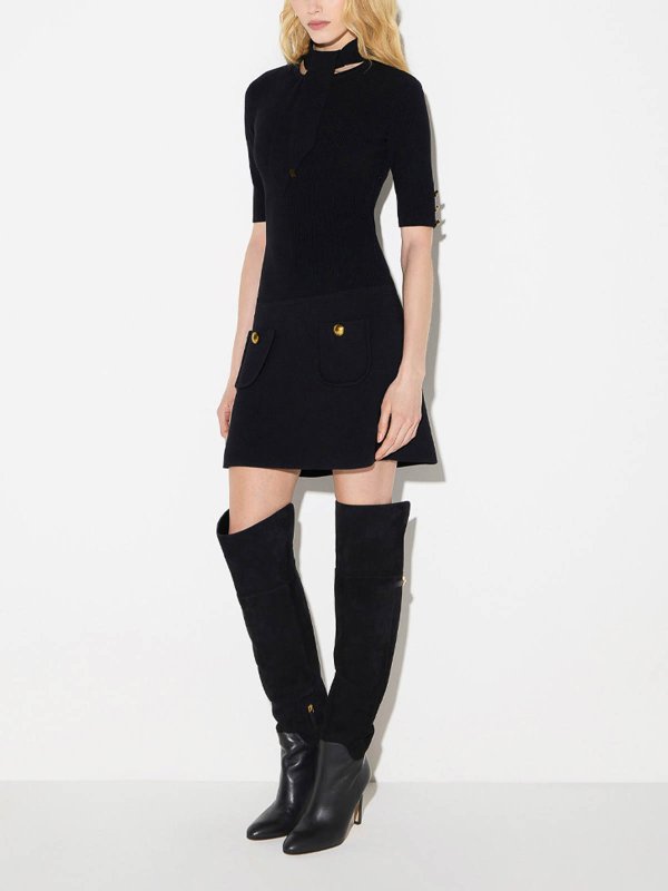 膝丈ドレス - 黒 shop online: ELISABETTA FRANCHI