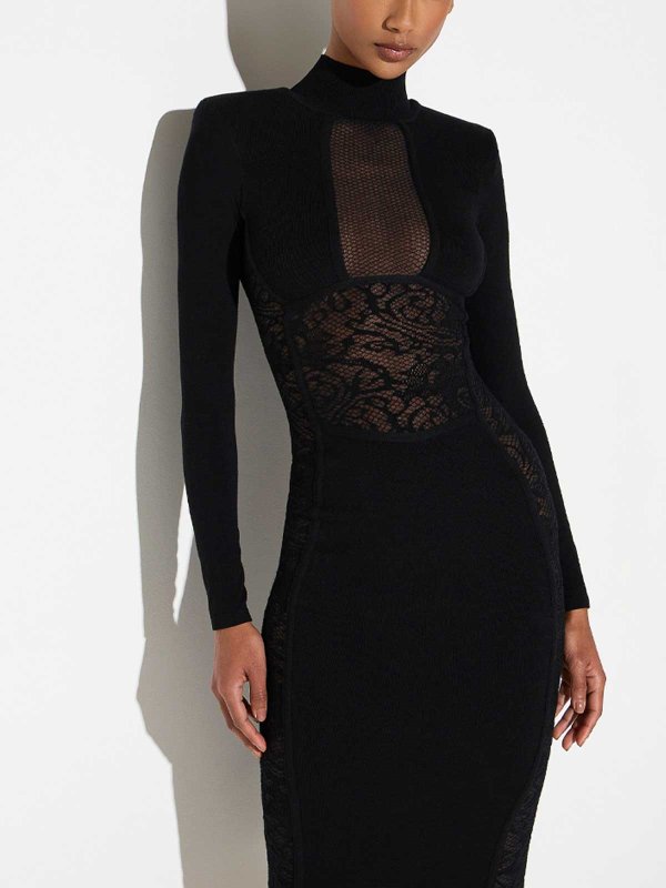 膝丈ドレス - 黒 shop online: ELISABETTA FRANCHI