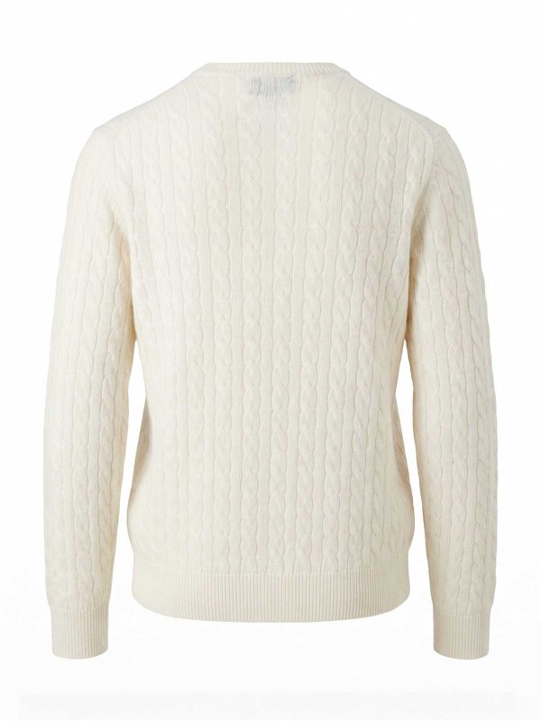 MALO: Strickpullover mit Rundhalsausschnitt online - Rundhalspullover - Weiß
