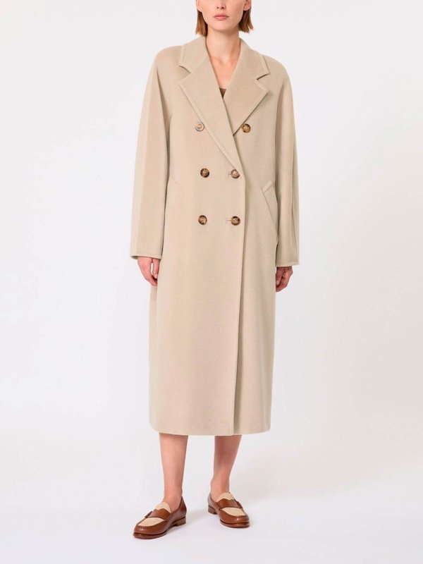 膝丈コート - ベージュ shop online: Max Mara