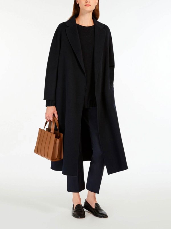 Max Mara: Abrigos semilargos online - Abrigo Midi - Negro