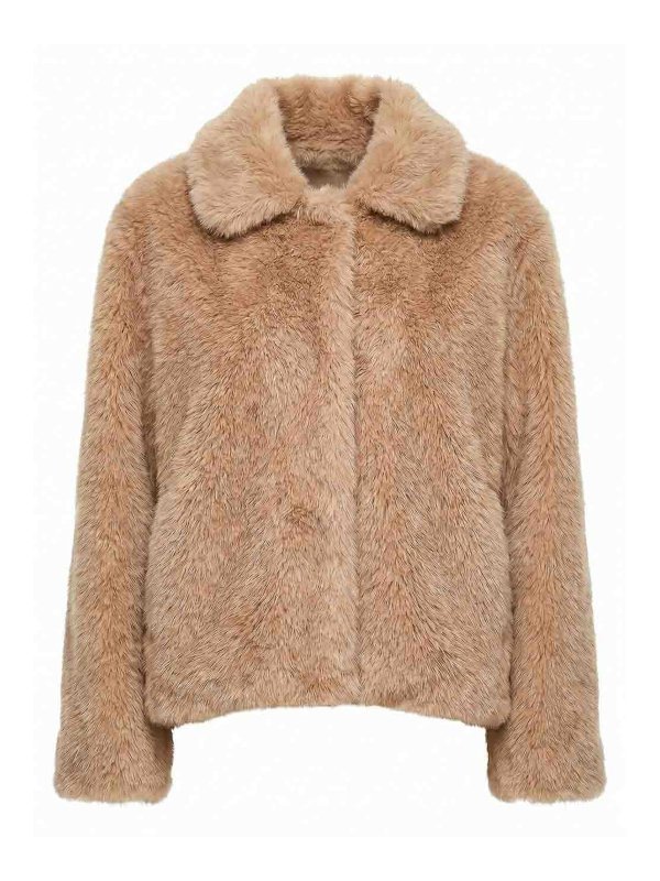 Max Mara: 毛皮＆シアリングコート - 毛皮/ムートンコート - ベージュ