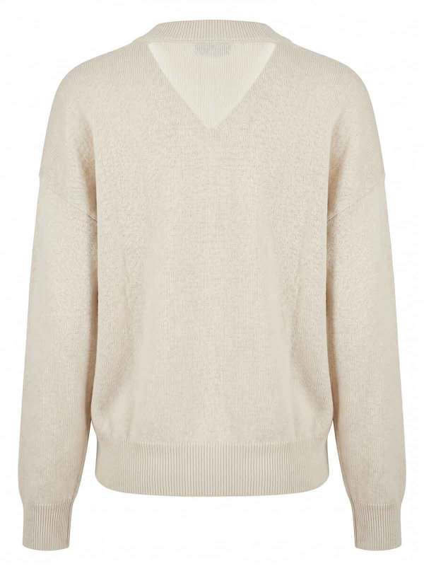 PESERICO: Col en V online - Pull À Col V - Beige