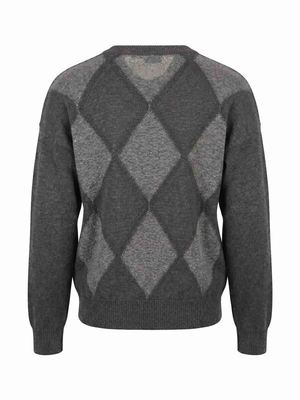 PESERICO: Strickpullover mit Rundhalsausschnitt online - Rundhalspullover - Grau