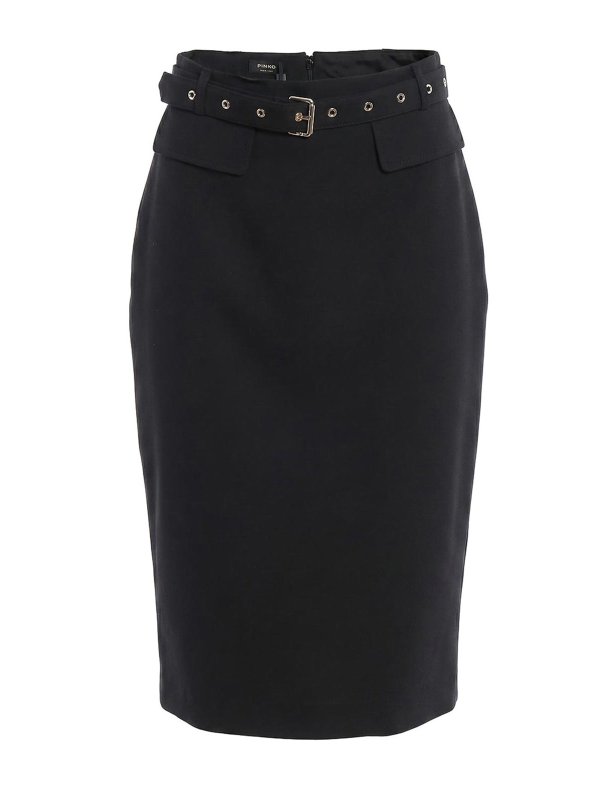 Pinko: Jupes midi et au genou - Jupe Midi - Noir