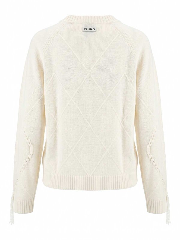 Pinko: Strickpullover mit Rundhalsausschnitt online - Rundhalspullover - Beige
