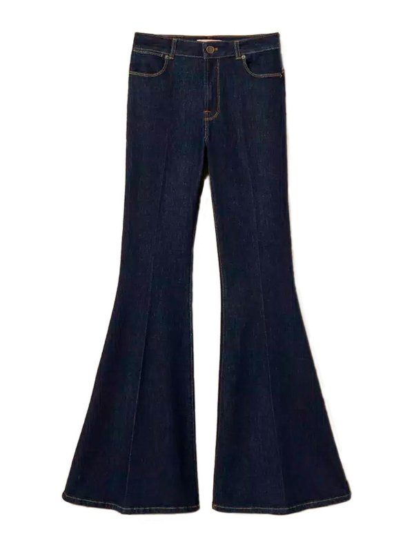 TWINSET: Schlagjeans - Schlagjeans - Dunkles Jeansblau