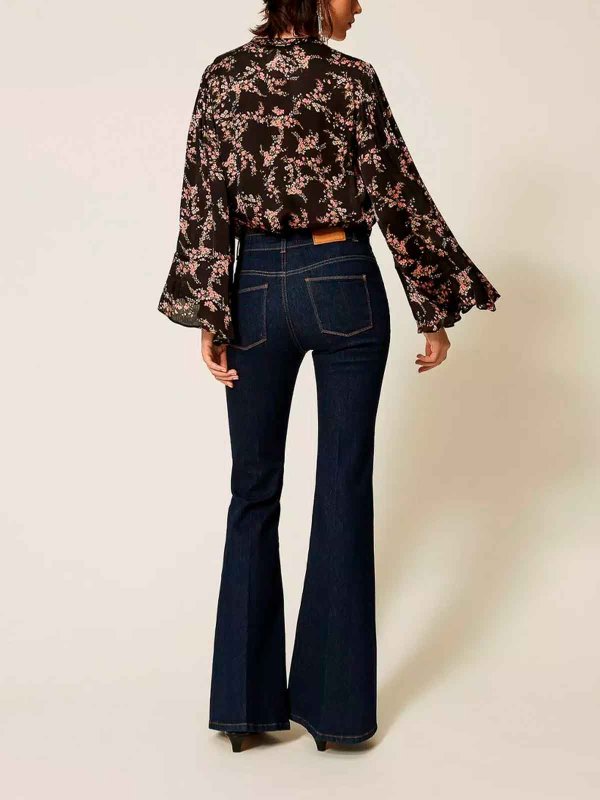 The Best Shops TWINSET: Schlagjeans - Schlagjeans - Dunkles Jeansblau