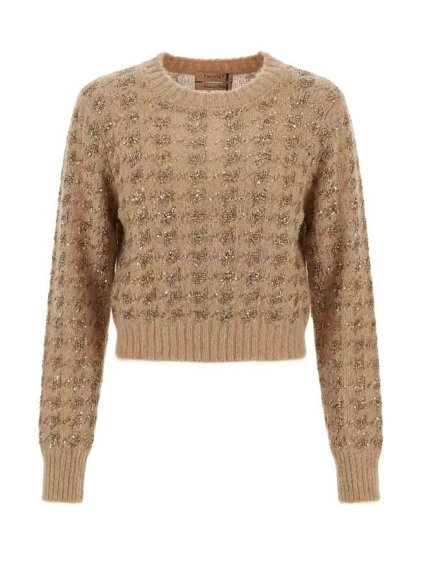 TWINSET: Pull col rond - Pull Col Rond - Marron