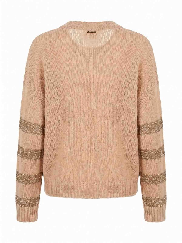 TWINSET: Strickpullover mit Rundhalsausschnitt online - Rundhalspullover - Braun