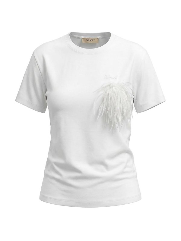 TWINSET: T-shirts - T-Shirt - Weiß