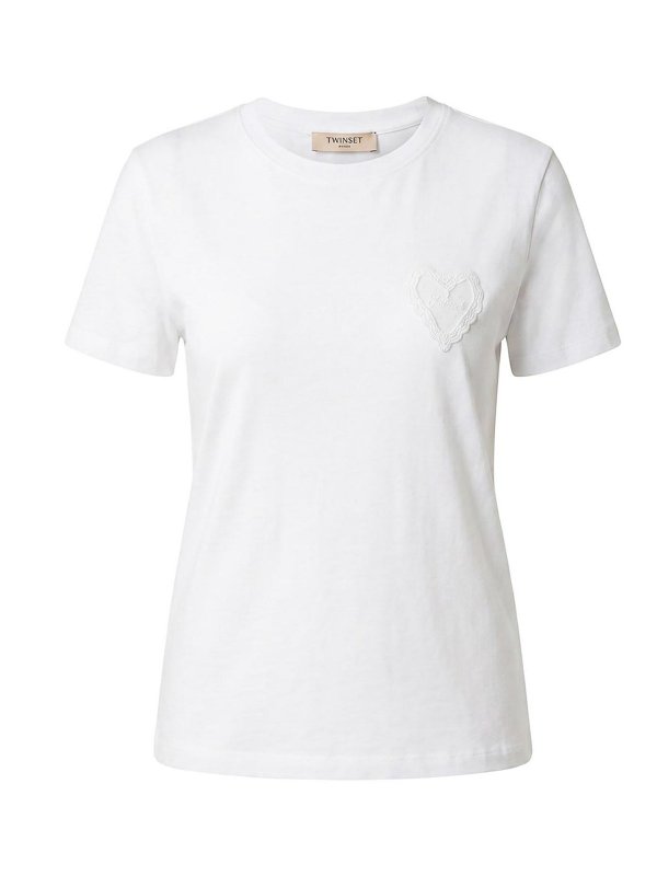 TWINSET: T-shirts - T-Shirt - Weiß
